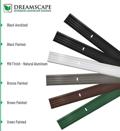 Dreamscape E-Z Edge Aluminum Landscape Edging - 4 Strips, 6ft Each (24ft Total), Bronze Painted - Professional Quality Landscaping Border, Metal Divider for Lawn, Garden, Flowerbed