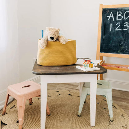 OrganiHaus Woven Storage Baskets for Organizing, Cotton Rope Organizer Bins for Shelves, Closet & Nursery, Dog Toy Basket, Decorative Bins for Toys, Towels & Books - 15x10x9, Orange