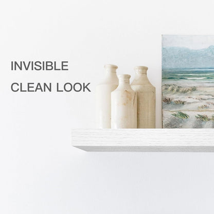 QEEIG Floating Shelf for Wall Bathroom Shelves Bedroom Kitchen Living Room Farmhouse Small Book Shelf 16 inch Set of 1, White (015-W1)