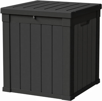 50 Gallon Storage Box, Waterproof Deck Box for Indoor & Outdoor Use, Lockable Pool Storage Bin for Package Delivery, Outdoor Bench for Patio Cushions, Garden Tools, Backyard, Black