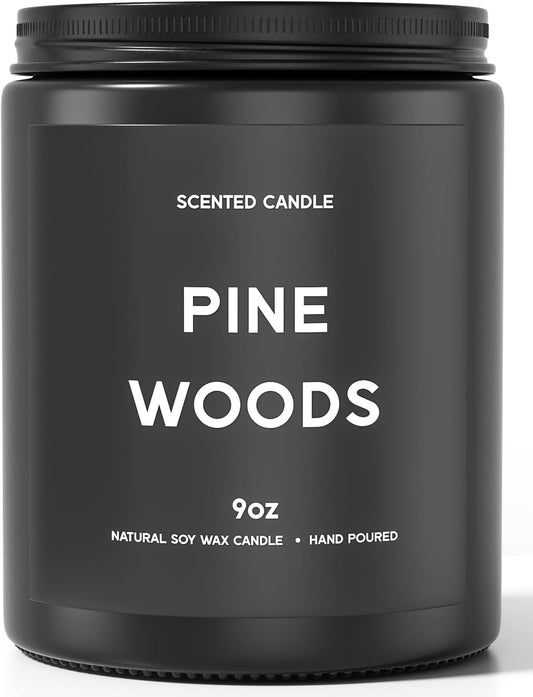 Pine Woods Candle, 9oz Scented Candle for Men, Scented Candles for Home, Gifts for Men
