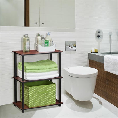 Furinno TURN-N-TUBE Storage Shelves, 3-Tier Book Shelf, Corner Shelf, Toolless Open Shelves, for