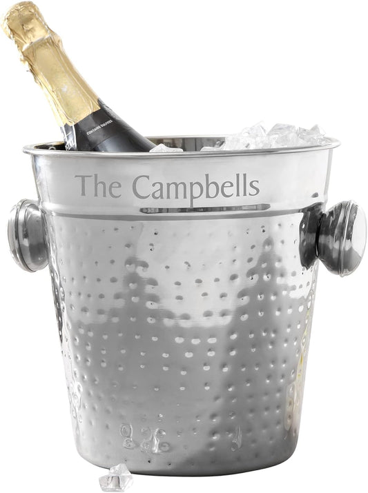 Personalization Universe Hampton Collection Custom Engraved Wine Chiller and Ice Bucket - Stainless