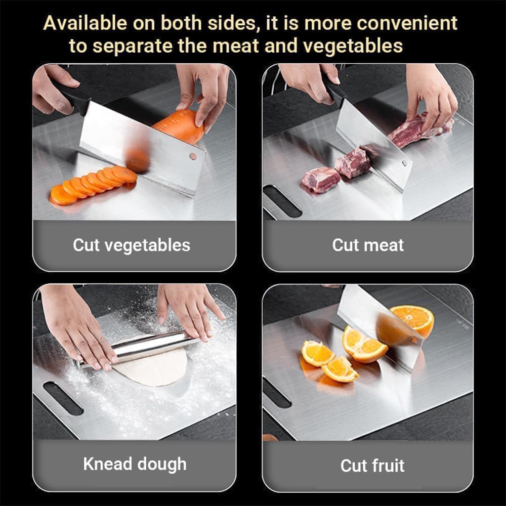 Titanium Cutting Board, 100% Pure Titanium Cutting Boards for Kitchen, Double Sided Food-Grade Chopping Board - Dishwasher Safe Easy to Clean (14"L x 10"W)