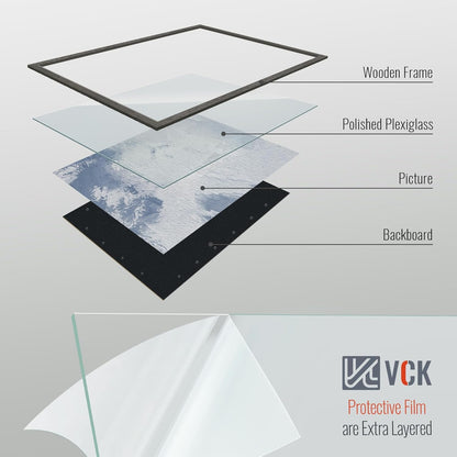 VCK 24x36 Poster Frame 3 Pack, Gray Solid Wood Picture Frame, Exclusive Wood Grain, Wall Mounting Hanging