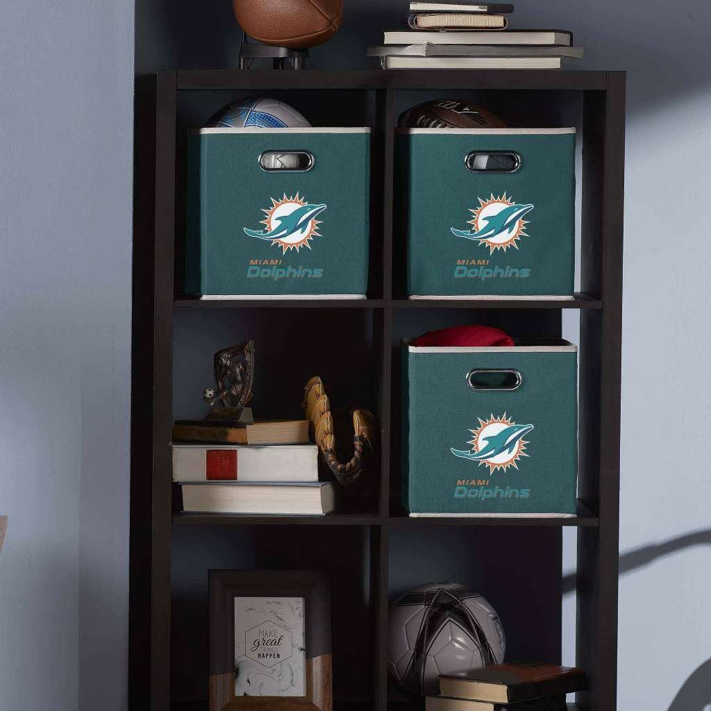 Franklin Sports NFL Miami Dolphins Collapsible Storage Bin