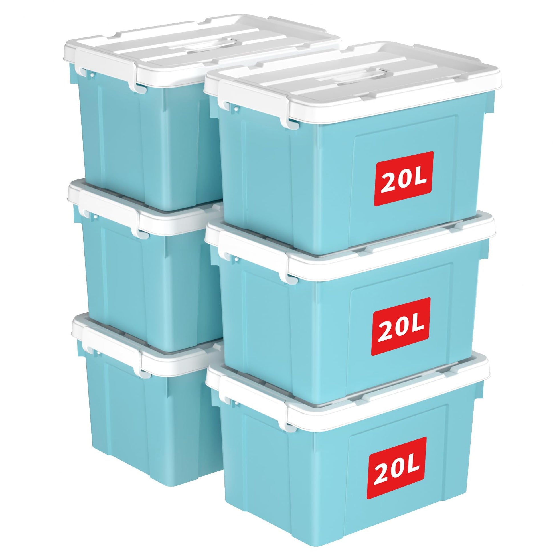 Cetomo Lidded Storage Bin with Handle, Tote Organizing Container with Durable Lid and Secure