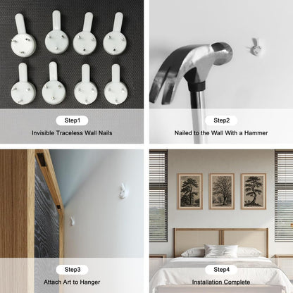 HPINUB Vintage Sketch Tree Framed Canvas Wall Art Set,Modern Nature Botanical Wall Decor, Antique Wilderness Tree Artwork,Minimalist Neutral Art Prints for Living Room,Bedroom,Farmhouse-16 x24 x3