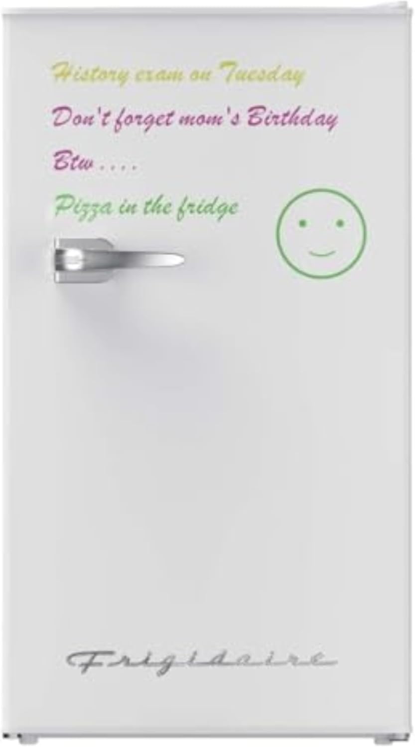 Frigidaire EFR331-WHITE 3.2 Cu ft Eraser Board Mini Compact Dorm Fridge (White)