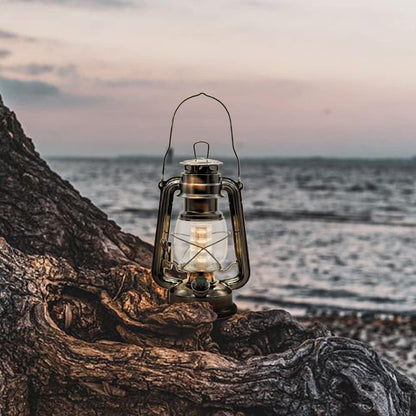 YAKii LED Vintage Lantern Metal Hanging Hurricane 12 LED Dimmer Switch Warm White Battery Operated Lantern Power Outage Indoor Camping Lighting Outdoor Brooklyn Decoration(Copper Pack of 8)