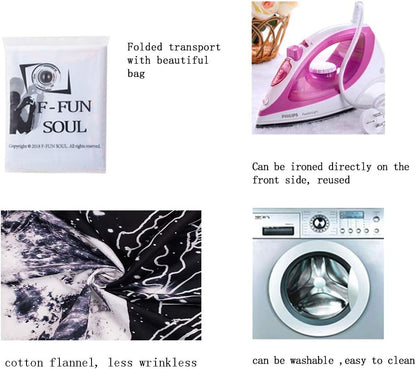 F-FUN SOUL Peace Love and Music Tapestry, 90x84inches Soft Flannel, Guitar Symbol Dove Flowers Psychedelic Art Tapestries Wall Hanging for Bedroom Living Room Decor Banner GTZYFS1204