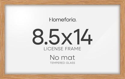 Homeforia 8.5x14 Marriage License Frame Wood, High End Natural Oak 8.5 x 14 Certificate Frames, 14x8.5 Light Wooden Frame for Wall & Tabletop, 8.5by14 Picture Frame, Tempered Glass, Wall Kit, Set of 1