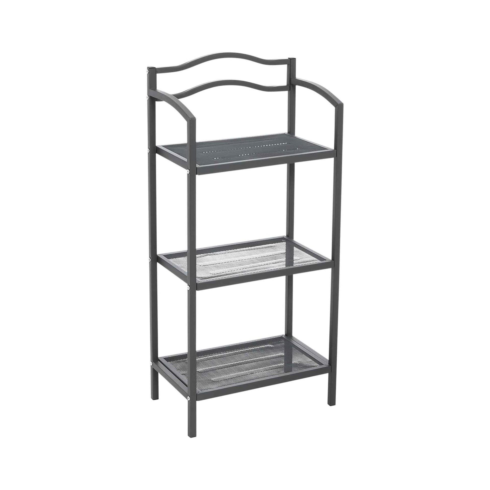 Household Essentials 3-Tier Metal Bathroom Storage Shelf, Grey