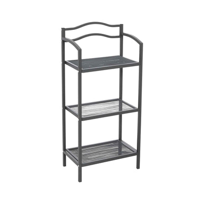Household Essentials 3-Tier Metal Bathroom Storage Shelf, Grey