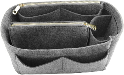 LEXSION Felt Purse Bag Organizer Insert with zipper Bag Tote Shaper Fit Speedy Neverful PM MM