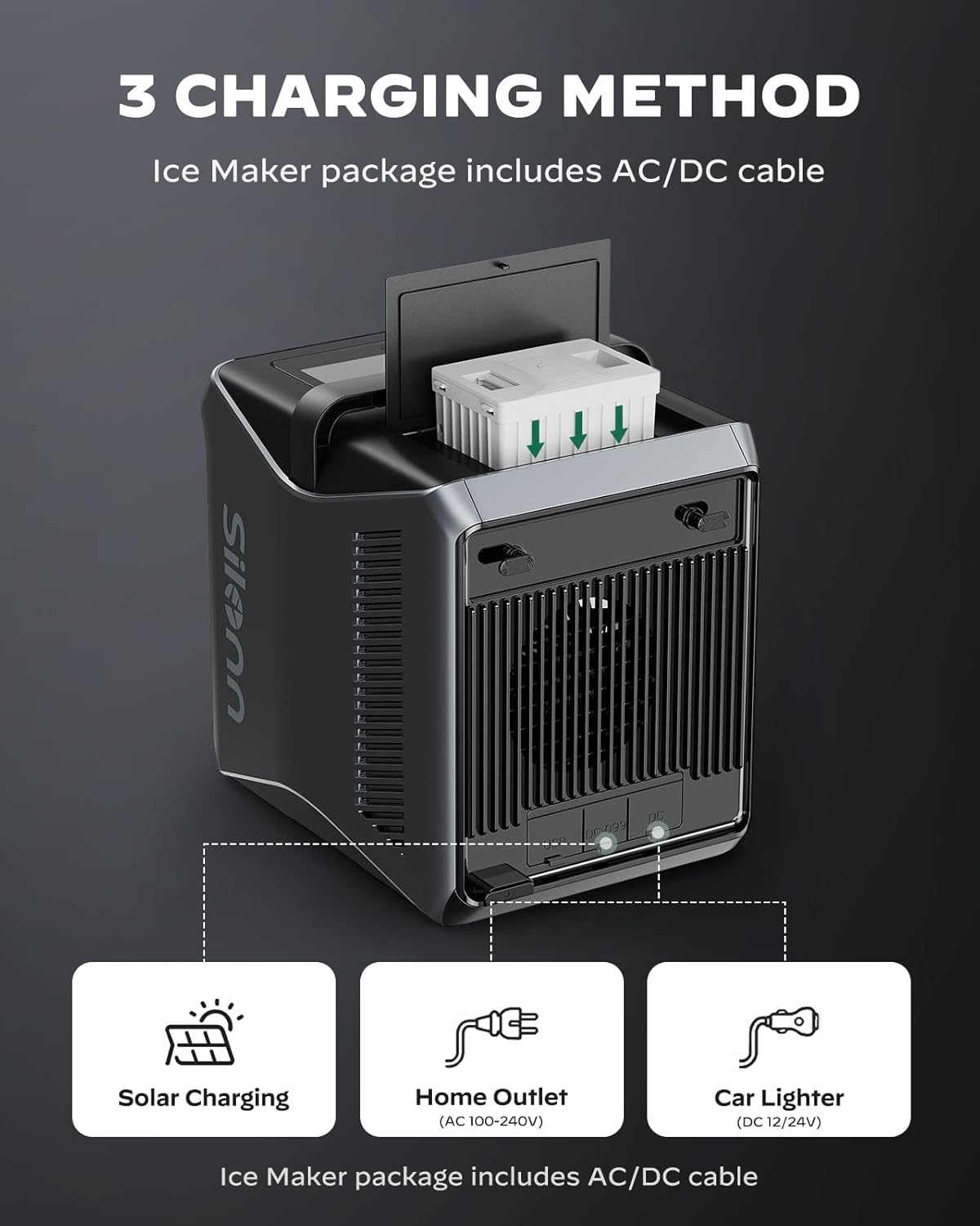 Silonn 168 Wh Detachable Battery for 12 Volt RV Ice Maker, Specially Equipped SLIM39 Series Portable Ice Maker (Adapter not Included)