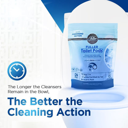 Fuller Brush Toilet Bowl Cleaner Pods - Water Soluble Tablet Cleansers, Cleans Descales & Refreshes Bathroom Toilets Removes Odors Soils & Stains Light Fresh Scent Ideal for Homes & Businesses 1-Pack