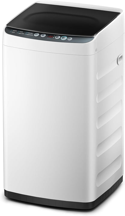 Midea MLTW09M1BWW Portable Washer with 6 Cycles, Drum Clean, Quick, Stainless Steel Tub, Transparent Lid, LED Display Washing Machine, 0.9 cu. ft, White