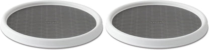 Copco Basics Non-Skid Pantry Cabinet Lazy Susan Turntable, 12-Inch, White/Gray (Pack of 2)