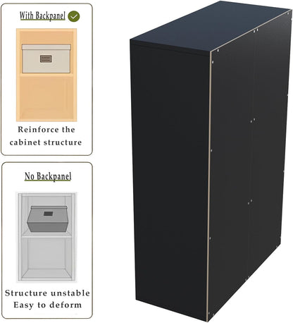 6-Cube Storage Shelf Bookcase - Wooden 3-Tier Floor Standing Open Bookshelf for Home and Office, Display Cabinet, Black