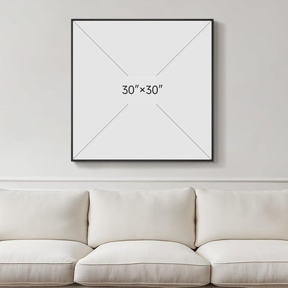 Framed Black Abstract Wall Art, Modern Canvas Prints Paintings Artwork for Walls, Square Minimalist All Black Pictures for Living Room, Hallway, Fireplace, Bedroom, Office, Bathroom Wall Decor