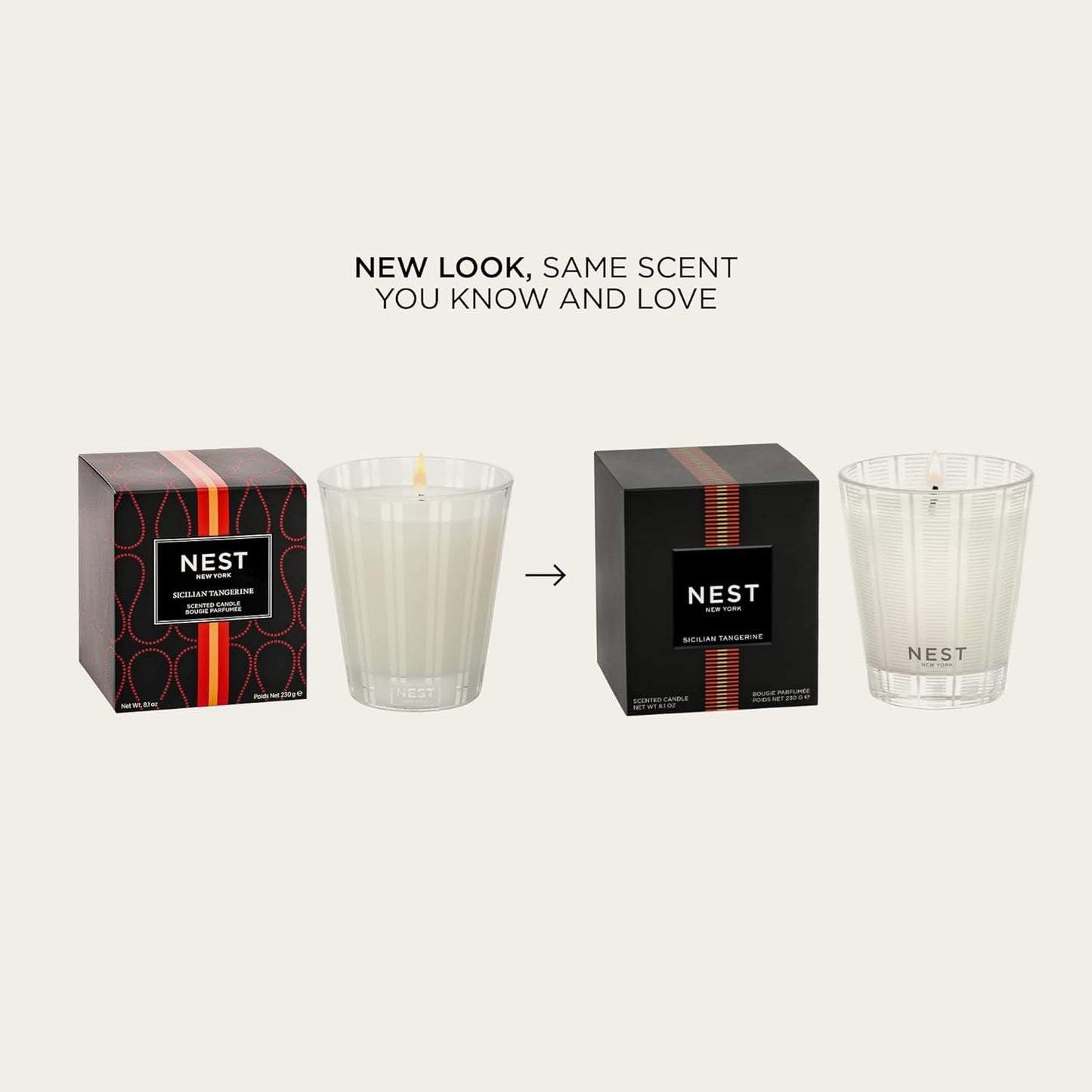 NEST New York Scented Classic Candle, Sicilian Tangerine - 8.1 oz - Up to 60-Hour Burn Time - Reusable Glass Vessel