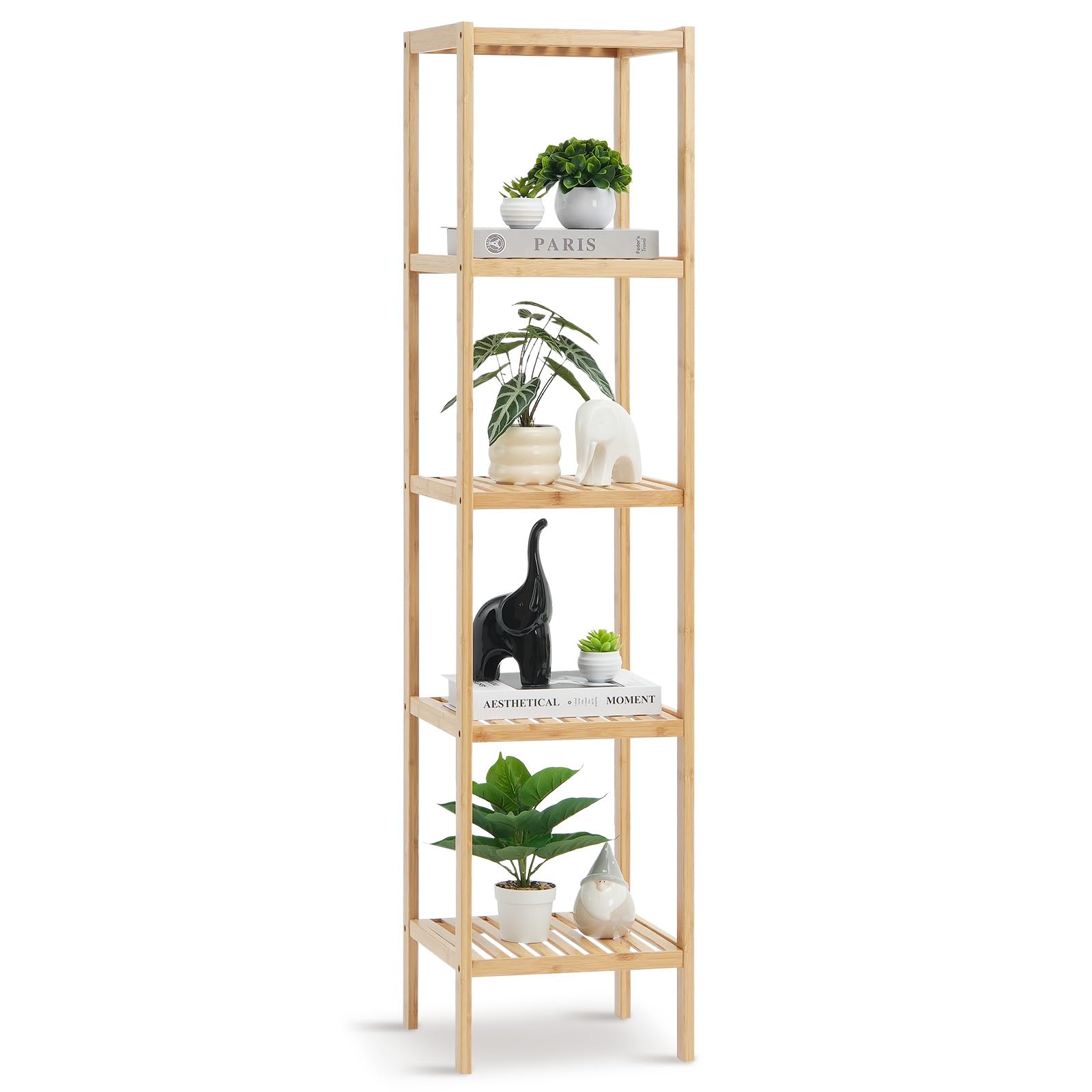 VEVOR 5-Tier Bathroom Standing Shelf, Narrow Shelving Unit, Display Storage Rack Organizer