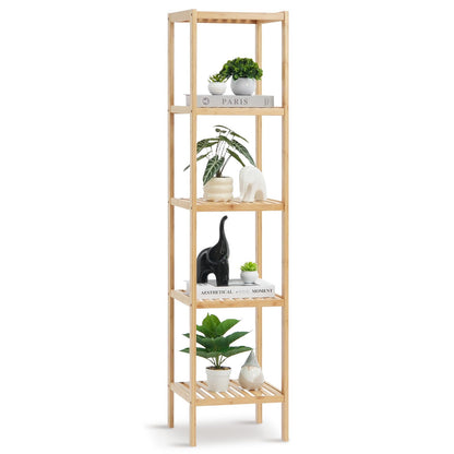 VEVOR 5-Tier Bathroom Standing Shelf, Narrow Shelving Unit, Display Storage Rack Organizer