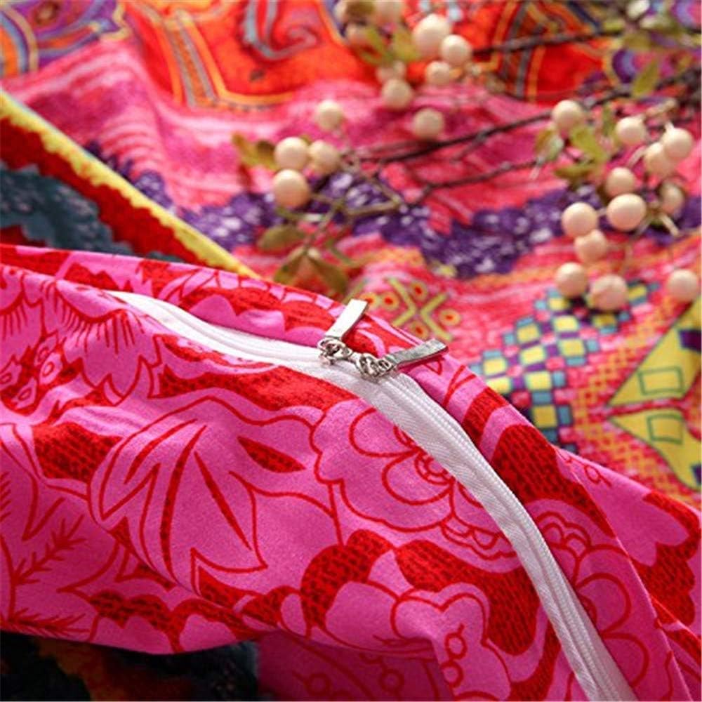 ABREEZE 3Pcs Bohemia Retro Bedding Ethnic Vintage Floral Duvet Cover Boho Bedding 100% Brushed Cotton Bedding Sets Damask Paisley Coloful Mandala Down Comforter Cover,Twin