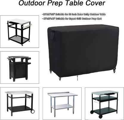 Kingling Outdoor Prep Table Covers, Waterproof Stainless Steel Table Cover Metal Table Cover Protection for Patio Kitchen Prep/Work Tables - 60''L x 30''W x 34''H