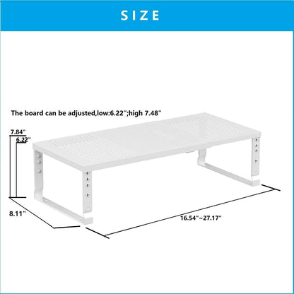 Expandable,Adjustable & Stackable Spice Rack, Cabinet Kitchen Countertop Shelf Organizer,Metal Pantry Storage Shelves - Space-Saving Storage Solution(1Pack/White/Medium)