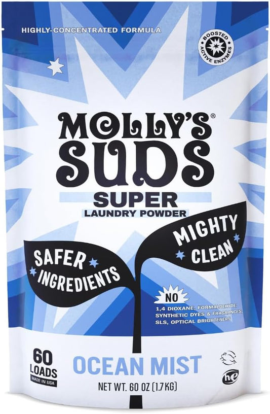 Molly's Suds Super Powder Detergent | Extra Strength Laundry Soap, Stain Fighting | Sensitive Skin