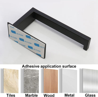Toilet Paper Holder, Self Adhesive Tissue Holder Stainless Steel Rustproof Paper Roll Holder, No Drilling Easy to Install, Toilet Paper Rack Suitable for Office, Bathroom (2, Matte Black)
