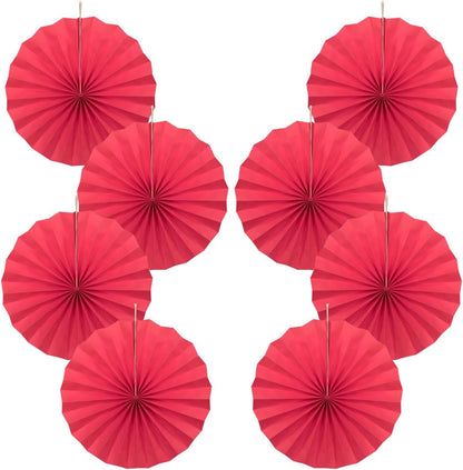 Red Birthday Decorations,DIY Red Paper Fans Hanging Decoration ,Party Supplies Party Fans 12in, Wedding Graduation Events Accessories 30 Color DIY Set （Red）