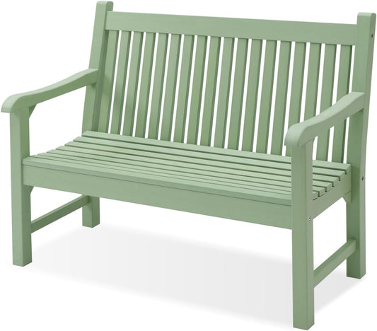 Psilvam Garden Bench, 2-Person Poly Lumber Patio Bench, All-Weather Outdoor Bench That Never Rot