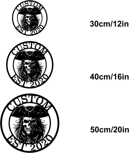 Custom Pirate Skull Metal Signs - Wall Art, Decorative Iron Art, Home & Garden Metal Decor