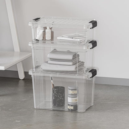Superio Clear Storage Box with Lid, 49 Quart Plastic Container Bins for Organizing, Stackable