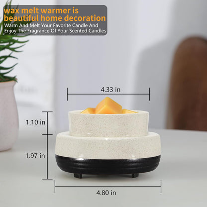 Wax Melts Warmer, Ceramic Candle Melter Melting Wax 3-in-1 Oil Burner Electric Fits Yankee Large Jar, Scented Candle Holder for Home Decor Gifts for Mom Grandma Women Girls