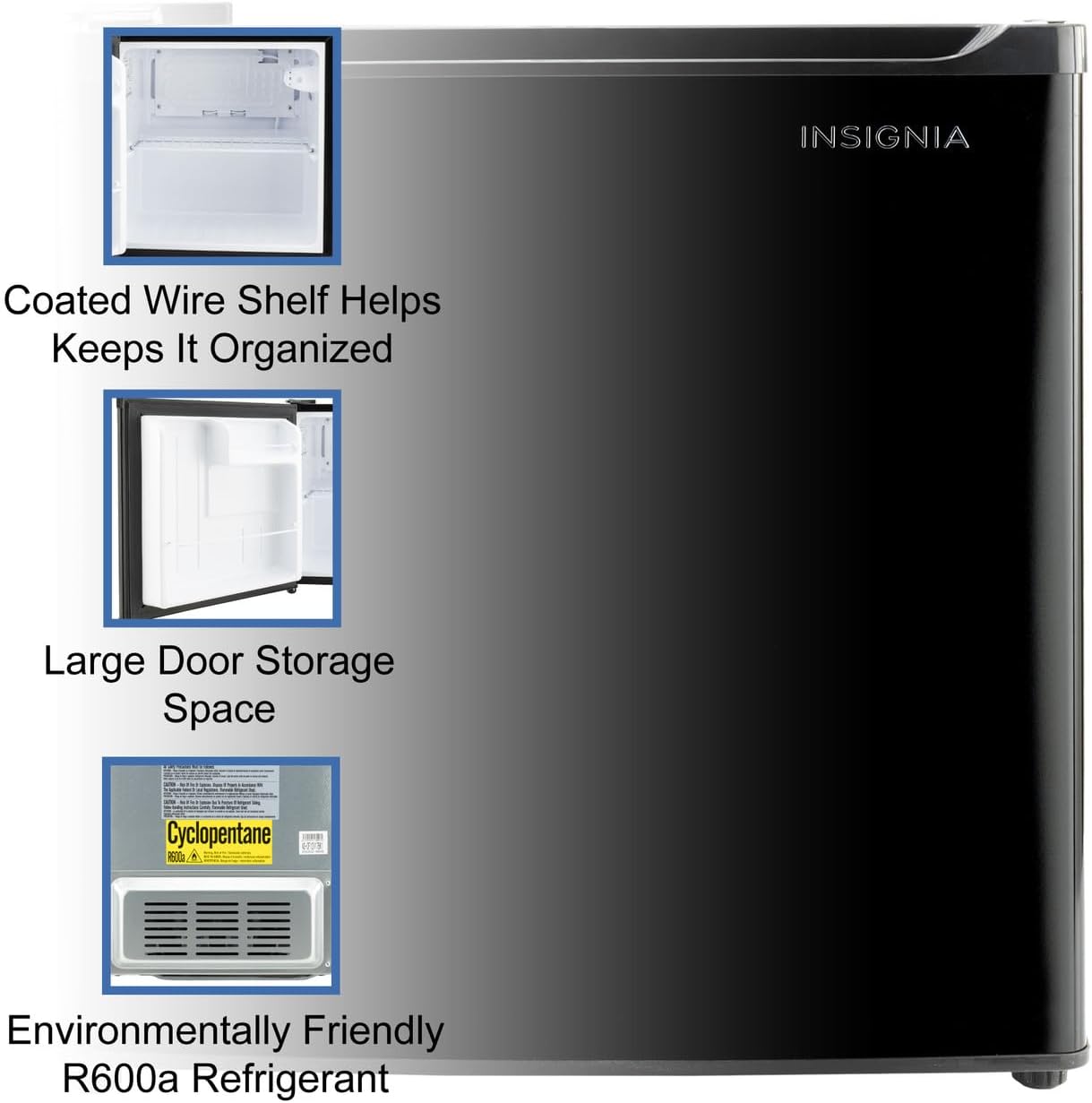 RecPro 1.7 Cu Ft 12V RV Refrigerator | Compact Fridge with Reversible Door, 2L Bottle Door Storage, 7 Temp Settings | Eco-Friendly R600A, Leveling Feet, Wire Shelf | 19.5”H x 17.5”W x 19.8”D
