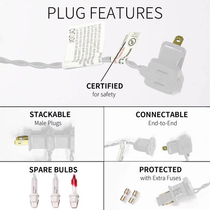 100LIGHTS Multi Easter Mini String Lights，Connectors Christmas Decorative Lights 19.6 UL Certified Waterproof for Easter Home Garden Holiday Christmas Tree Party Patio Wedding