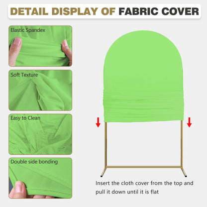 Arch Backdrop Stand and Cover Set, 3 Metal Balloon Arch Backdrop 4ft 5ft 6ft, Gold Arched Stand Frame for Wedding, Parties,Birthday, Backdrop Decorations (SageGreen,4ft+5ft+6ft)