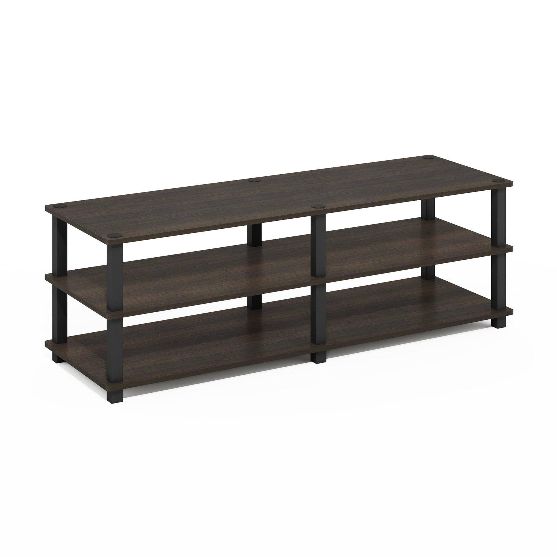 Furinno 14038DBR/BK TST No Tools 3-Tier Wide Shoe Storage Rack, Dark Brown/Black 47 Inch