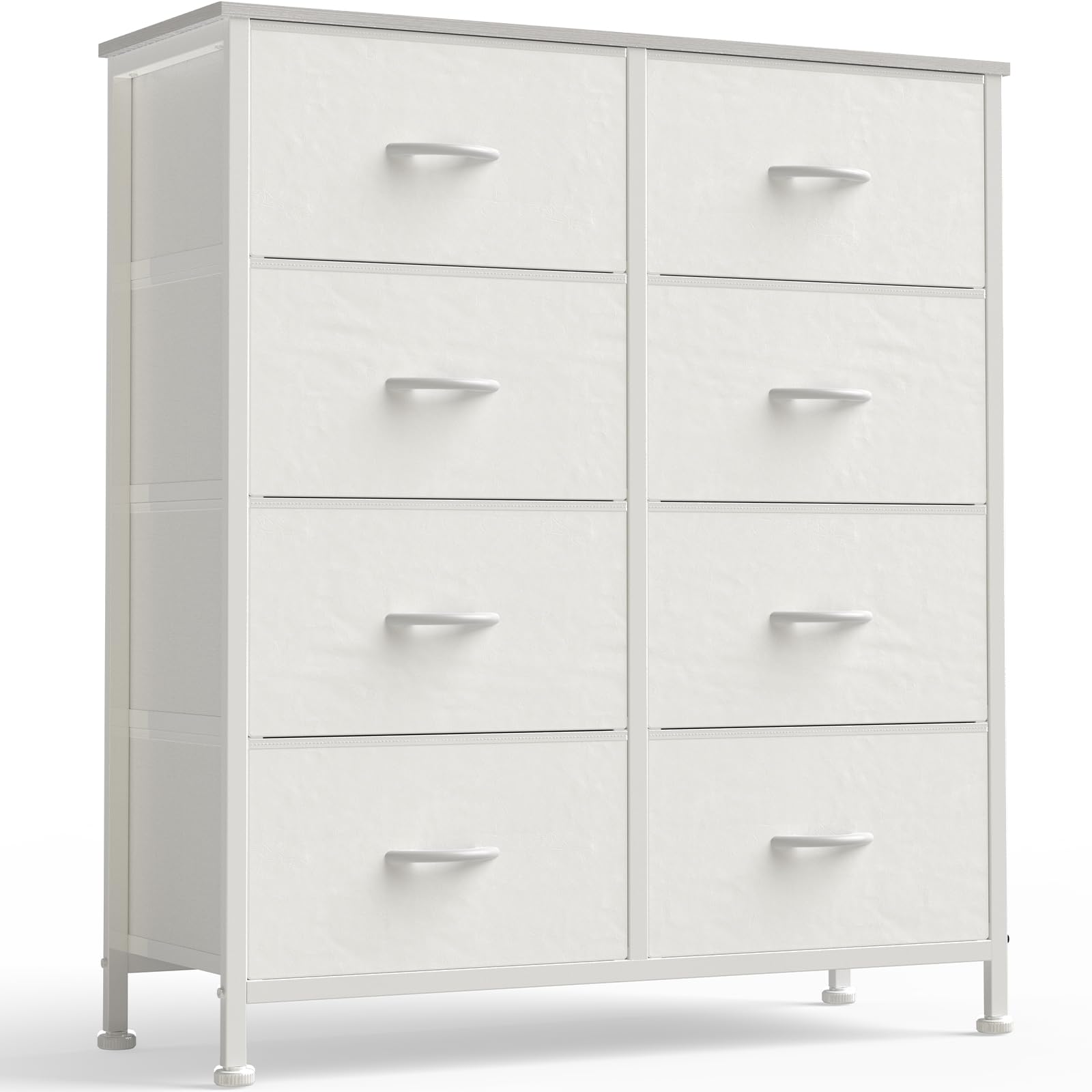 OLIXIS 8 Drawer Storage Dresser for Bedroom, White Closet Organizers Units