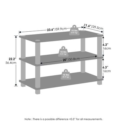 Furinno Turn-S-Tube Storage Shelves Set of 2, 3-Tier Stackable Standing Shelf, Open Corner Shelf