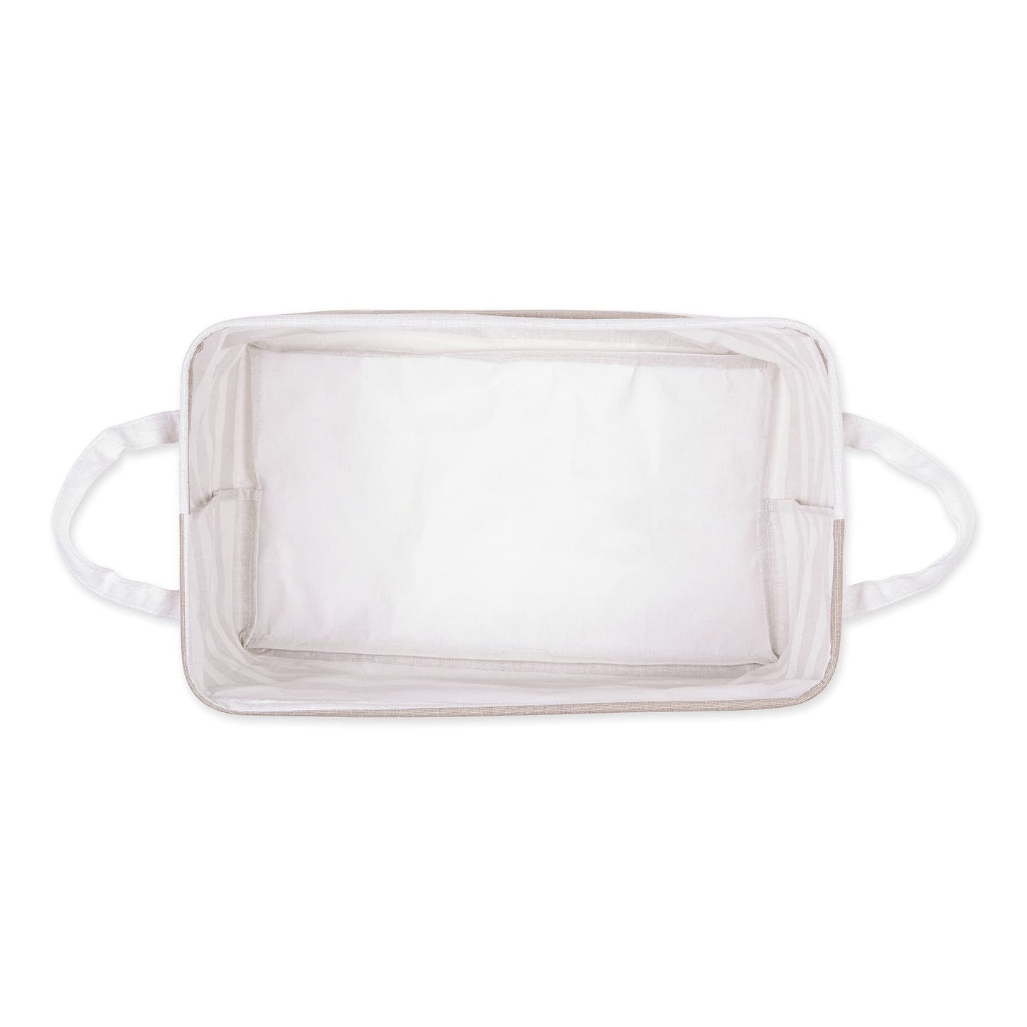 DII Laundry Storage Collection, PE Coated Collapsible Bin with Handles, Stone Stripe, Large Set