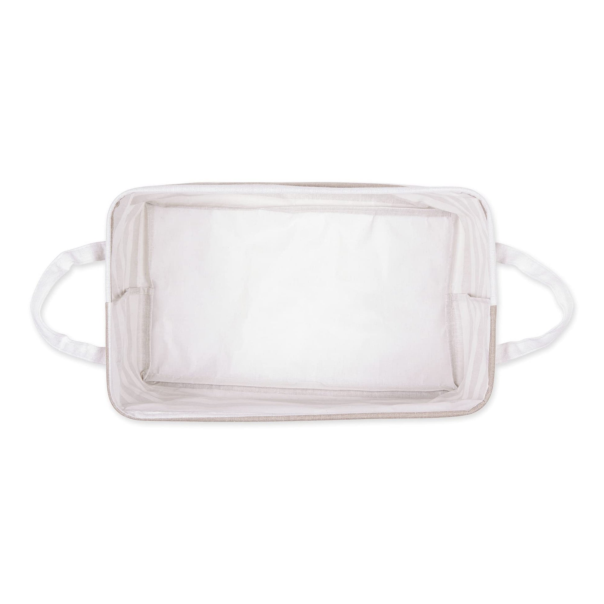 DII Laundry Storage Collection, PE Coated Collapsible Bin with Handles, Stone Stripe, Large Set
