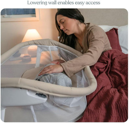HALO® BassiNest® Lite – Breathable Baby Bassinet Slides Over Bed with Mesh Walls for Airflow & Visibility, Lowering Wall for Easy Access, Portable & Lightweight, Fits Most Beds