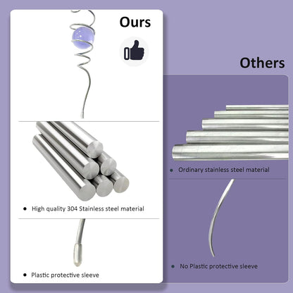 Gazing Ball Spiral Decorative Wind Spinner Sun Catcher 11inch Tail and 2 inch Glass Orb. Indoor Outdoor Garden Decoration Wind Sculptures-13 inch Height (Purple)