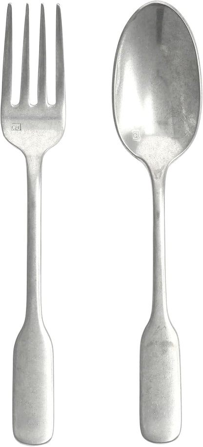 Fortessa Ashton 18/10 Stainless Steel, 2 Piece Serving Set, Antiqued Silver