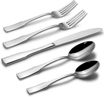 Alata Kate 40-Piece Silverware Set,Service for 8,Stainless Steel Flatware Set,Mirror Polished Cutlery Set,Dishwasher Safe